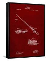 PP490-Burgundy Fishing Rod and Reel 1884 Patent Poster-Cole Borders-Framed Stretched Canvas