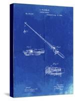 PP490-Faded Blueprint Fishing Rod and Reel 1884 Patent Poster-Cole Borders-Stretched Canvas