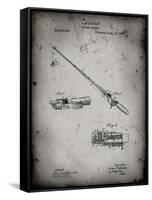 PP490-Faded Grey Fishing Rod and Reel 1884 Patent Poster-Cole Borders-Framed Stretched Canvas
