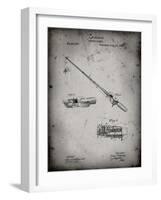 PP490-Faded Grey Fishing Rod and Reel 1884 Patent Poster-Cole Borders-Framed Giclee Print