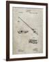 PP490-Sandstone Fishing Rod and Reel 1884 Patent Poster-Cole Borders-Framed Giclee Print