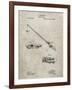 PP490-Sandstone Fishing Rod and Reel 1884 Patent Poster-Cole Borders-Framed Giclee Print