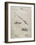 PP490-Sandstone Fishing Rod and Reel 1884 Patent Poster-Cole Borders-Framed Giclee Print