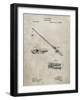 PP490-Sandstone Fishing Rod and Reel 1884 Patent Poster-Cole Borders-Framed Giclee Print