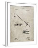 PP490-Sandstone Fishing Rod and Reel 1884 Patent Poster-Cole Borders-Framed Giclee Print