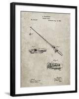 PP490-Sandstone Fishing Rod and Reel 1884 Patent Poster-Cole Borders-Framed Giclee Print