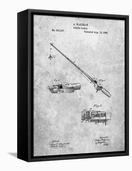 PP490-Slate Fishing Rod and Reel 1884 Patent Poster-Cole Borders-Framed Stretched Canvas