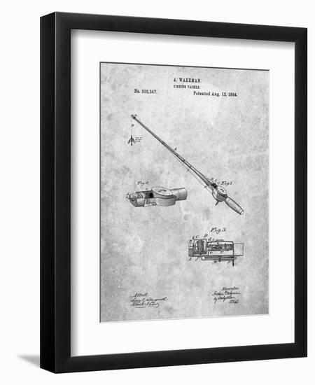 PP490-Slate Fishing Rod and Reel 1884 Patent Poster-Cole Borders-Framed Giclee Print