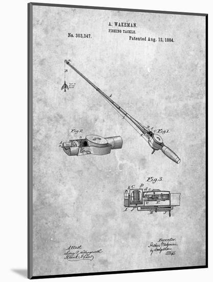 PP490-Slate Fishing Rod and Reel 1884 Patent Poster-Cole Borders-Mounted Giclee Print