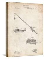 PP490-Vintage Parchment Fishing Rod and Reel 1884 Patent Poster-Cole Borders-Stretched Canvas