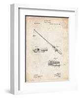 PP490-Vintage Parchment Fishing Rod and Reel 1884 Patent Poster-Cole Borders-Framed Giclee Print