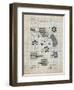 PP5 Antique Grid Parchment-Borders Cole-Framed Giclee Print