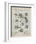 PP5 Antique Grid Parchment-Borders Cole-Framed Giclee Print