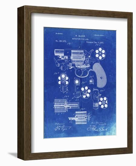 PP5 Faded Blueprint-Borders Cole-Framed Giclee Print