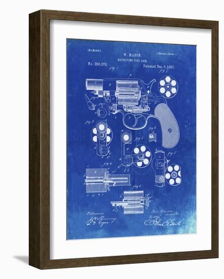 PP5 Faded Blueprint-Borders Cole-Framed Giclee Print