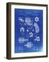 PP5 Faded Blueprint-Borders Cole-Framed Giclee Print