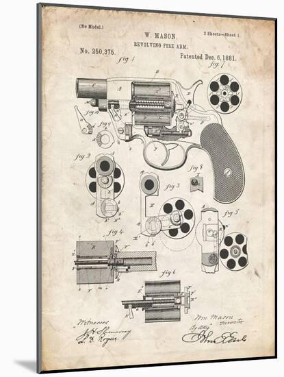 PP5 Vintage Parchment-Borders Cole-Mounted Giclee Print