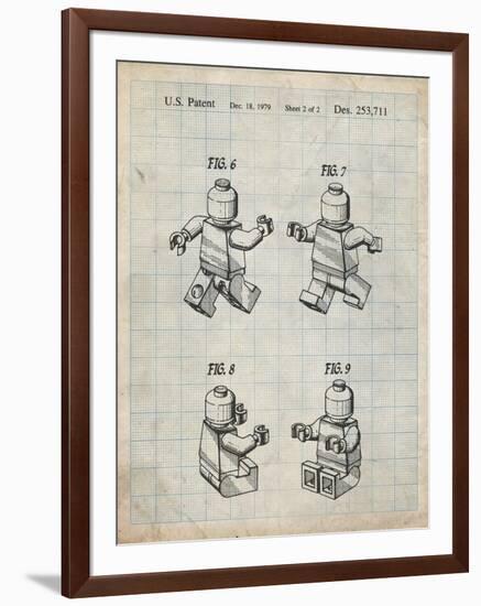 PP50 Antique Grid Parchment-Borders Cole-Framed Giclee Print