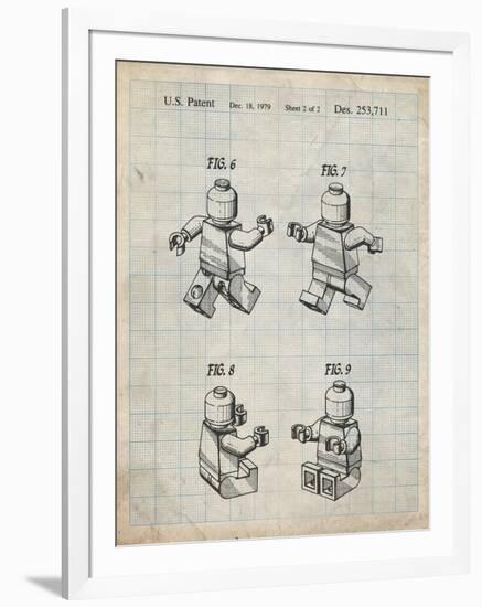 PP50 Antique Grid Parchment-Borders Cole-Framed Giclee Print