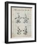 PP50 Antique Grid Parchment-Borders Cole-Framed Giclee Print