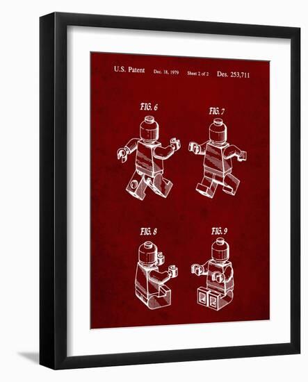 PP50 Burgundy-Borders Cole-Framed Giclee Print