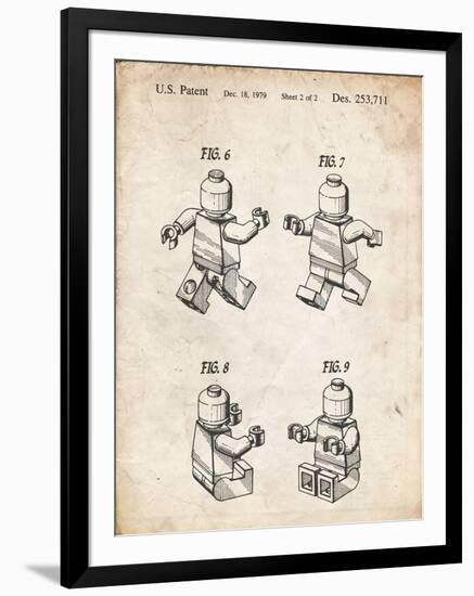 PP50 Vintage Parchment-Borders Cole-Framed Giclee Print