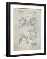 PP504-Antique Grid Parchment Vintage Football Shoulder Pads Patent Poster-Cole Borders-Framed Giclee Print