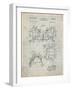 PP504-Antique Grid Parchment Vintage Football Shoulder Pads Patent Poster-Cole Borders-Framed Giclee Print