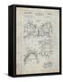 PP504-Antique Grid Parchment Vintage Football Shoulder Pads Patent Poster-Cole Borders-Framed Stretched Canvas