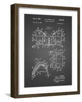 PP504-Black Grid Vintage Football Shoulder Pads Patent Poster-Cole Borders-Framed Giclee Print