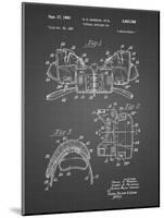 PP504-Black Grid Vintage Football Shoulder Pads Patent Poster-Cole Borders-Mounted Giclee Print