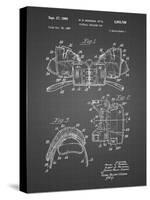 PP504-Black Grid Vintage Football Shoulder Pads Patent Poster-Cole Borders-Stretched Canvas