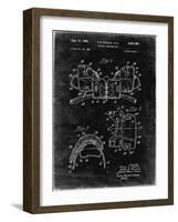 PP504-Black Grunge Vintage Football Shoulder Pads Patent Poster-Cole Borders-Framed Giclee Print