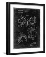 PP504-Black Grunge Vintage Football Shoulder Pads Patent Poster-Cole Borders-Framed Giclee Print