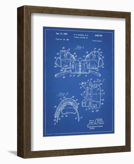 PP504-Blueprint Vintage Football Shoulder Pads Patent Poster-Cole Borders-Framed Giclee Print