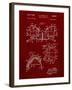 PP504-Burgundy Vintage Football Shoulder Pads Patent Poster-Cole Borders-Framed Giclee Print