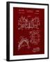 PP504-Burgundy Vintage Football Shoulder Pads Patent Poster-Cole Borders-Framed Giclee Print