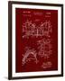 PP504-Burgundy Vintage Football Shoulder Pads Patent Poster-Cole Borders-Framed Giclee Print