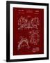 PP504-Burgundy Vintage Football Shoulder Pads Patent Poster-Cole Borders-Framed Giclee Print