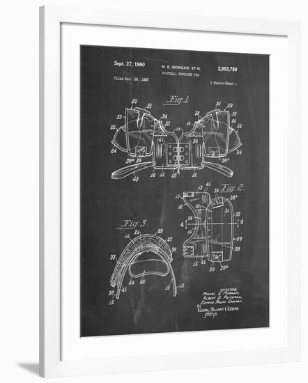 PP504-Chalkboard Vintage Football Shoulder Pads Patent Poster-Cole Borders-Framed Giclee Print