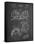 PP504-Chalkboard Vintage Football Shoulder Pads Patent Poster-Cole Borders-Framed Stretched Canvas