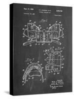 PP504-Chalkboard Vintage Football Shoulder Pads Patent Poster-Cole Borders-Stretched Canvas