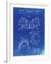 PP504-Faded Blueprint Vintage Football Shoulder Pads Patent Poster-Cole Borders-Framed Giclee Print