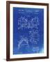 PP504-Faded Blueprint Vintage Football Shoulder Pads Patent Poster-Cole Borders-Framed Giclee Print