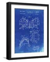 PP504-Faded Blueprint Vintage Football Shoulder Pads Patent Poster-Cole Borders-Framed Giclee Print