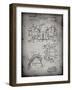 PP504-Faded Grey Vintage Football Shoulder Pads Patent Poster-Cole Borders-Framed Giclee Print