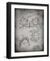 PP504-Faded Grey Vintage Football Shoulder Pads Patent Poster-Cole Borders-Framed Giclee Print