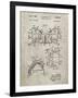 PP504-Sandstone Vintage Football Shoulder Pads Patent Poster-Cole Borders-Framed Giclee Print