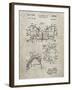 PP504-Sandstone Vintage Football Shoulder Pads Patent Poster-Cole Borders-Framed Giclee Print