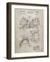 PP504-Sandstone Vintage Football Shoulder Pads Patent Poster-Cole Borders-Framed Giclee Print